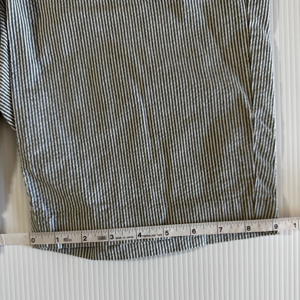 Banana Republic Seersucker Shorts Women's 4 Olive Green White Stripe Tailored - Picture 15 of 15